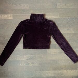 Aritzia Babaton Velvet cropped turtle neck - S